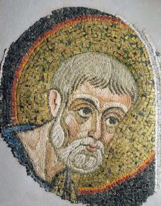 St. John the Baptist: Fragment of a mosaic from the Basilica Ursiana, the former Cathedral of Ravenna